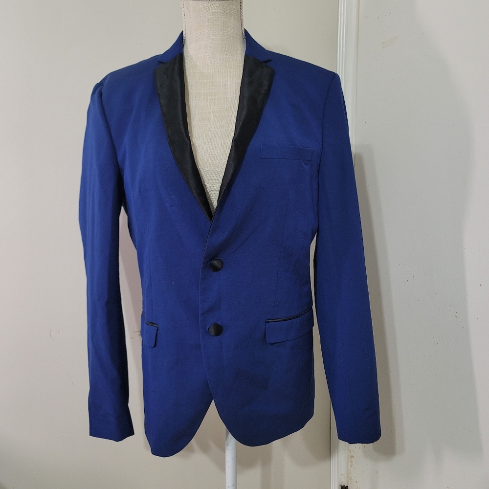 💫Selected Homme-Blue Blazer with Black Lapel Size 38R💫